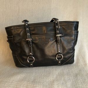 Coach Vintage Black leather  purse, silver toned